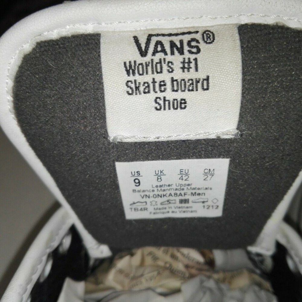 VANS White Mens 9 Leather Perforated Patern - Picture 4 of 4